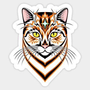 Abstract cat head. Sticker